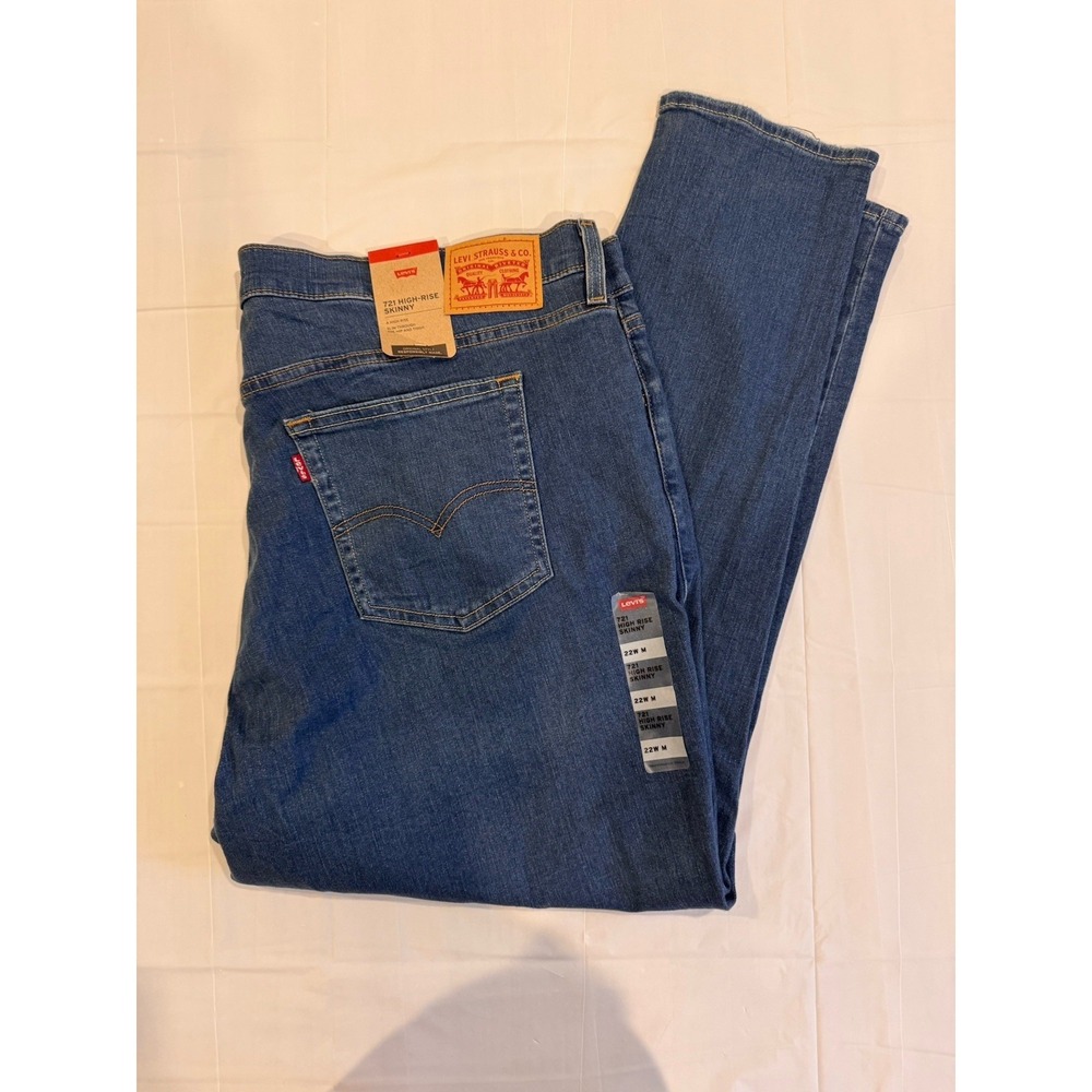 Levis 721 Jeans Womens 22 W M Blue Denim Skinny High Rise